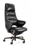 Kontoritool OMEGA, must nahk, ergonoomiline, p&ouml;&ouml;rleva mehhanismiga