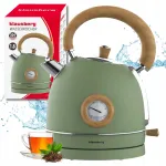 Veekeetja Klausberg KB-9008, 1,8 l, roostevaba teras, roheline puiduimitatsiooniga
