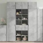 Kapp, hall betooni toon, 70x42,5x225 cm, puitlaastplaat