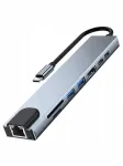 USB-C multifunktsionaalne adapter 8-&uuml;hes: 4K HDMI, PD laadimine, RJ45, SD/TF, sobib MacBook/iPad
