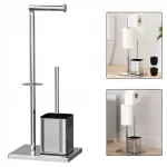 WC-paberi hoidja koos WC-harjaga, 66 cm, roostevaba teras
