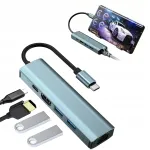 USB-C 5-in-1 jaotur PD 100W, USB 3.0 / 2.0 adapteriga