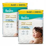 Pampers Aqua Soft Touch laste niisked salvr&auml;tikud, 240 tk x2