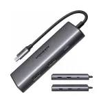 UGREEN 6-in-1 USB jagaja, 2 USB-A 3.0, USB-C 3.0, 2 HDMI ja Power Deliveryga