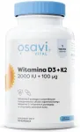Toidulisand Osavi VITAMIN D3 2000 IU + K2 100mcg, 120 pehmet kapslit