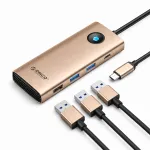 USB-C jaam Orico PW11, 8 porti: HDMI 4K, VGA, PD 100W, RJ45