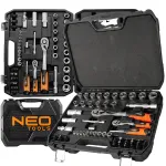 V&otilde;tmekomplekt NEO TOOLS 1/2" 1/4", 68 tk, roostevaba teras, kohver