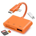 SD microSD TF kaardilugeja USB-C Lightning USB-A 3in1 s&uuml;learvutitele ja telefonidele