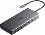 Adapter USB-C, 1000 Mb/s v&otilde;rk ja m&auml;lukaardi lugeja Ugreen CM681, hall