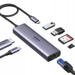 USB-C hub UGREEN CM512, 2x USB 3.0, HDMI 4K, RJ45, SD/TF