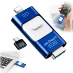 USB-m&auml;lupulk 128GB, 4-in-1, iPhone, Android, USB-C, Lightning, Micro-USB 3.0