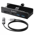 Orico MH5PMM-10-BK-BP USB-C jagaja, 2x USB-A, SD kaardilugeja, aktiivne, kinnitus