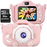 Laste digitaalne kaamera CAT KITTEN roosa 40Mpx HD 32GB kaardiga