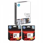 HP 650 originaalne tindikomplekt: must CZ101AE, v&auml;rviline CZ102AE + HP COPY paber