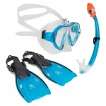 Laste sukeldumisvarustus SNORKELING AQUASTIC mask, hingamistoru, uimed 27/32