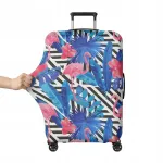 Keskmise suurusega elastne kohvri kate, 63x42x26 cm, flamingodega