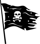 Auto kleebis "Pirate Flag", 18 x 16,5 cm