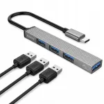 USB-C jagaja ORICO 4in1: 1 x USB-A 3.0, 3 x USB-A 2.0 dokk