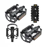 Alumiiniumist jalgratta pedaalid MTB, mustad, helkuritega