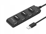 USB-jaotur Equip 128957, USB 2.0, 480 Mbit/s, must