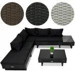 CORNER Lounge Loft rattanist aiakomplekt, grafiithall must