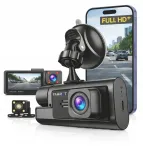 Autokaamera WiFi, Full HD, 3 kanalit &ndash; esi-, taga- ja sisefilmimiseks