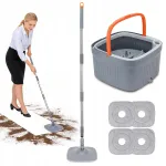 Teleskoopiline mikrofiiber p&otilde;randa- ja aknalapp FLAT MOP, hall, 4 lapiga