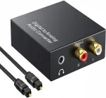 Heliadapter Optical Coaxial kuni RCA 2x CINCH DAC digitaal-anaalne