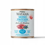 Koerakonservid WATAHA MONO PROTEIN, 94,5% sealiha mustikatega, 800 g