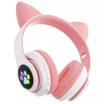 Juhtmevabad SDHVZV-23MR pealepandavad roosad k&otilde;rvaklapid mikrofoni ja Bluetoothiga