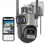 V&auml;ljas videokaamera GUOANVISION 6 MP, kaks l&auml;&auml;tsi, IP66, &ouml;&ouml;n&auml;gemine