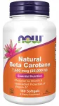 NOW Foods Natural Beta Carotene 25000 IU toidulisand, 180 kapslit