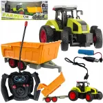 Puldiga juhitav traktor haagisega, 39 cm, USB laadimine