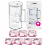 Aquaphor Glass valge veefilter-kann 7 Maxfor+ Mg filtriga
