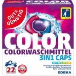 Gut & G&uuml;nstig 3in1 pesukapslid v&auml;rvilistele riietele, 22 tk, 517 g