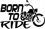 Kleebis autole BORN TO RIDE, 12 x 18,7 cm, taustata