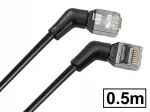Cat.6A FTP varjestatud v&otilde;rgukaabel, RJ45-RJ45, nurkline, 360&deg;, 0,5 m