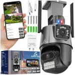 V&auml;line p&ouml;&ouml;rlev IP WiFi kaamera, 2 x 4MP, topeltalarm, rakenduse juhtimine