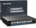 V&otilde;rgu l&uuml;liti NICGIGA, 24 PoE+ porti, 400W, 2 uplinki