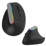 Ergonoomiline traadita vertikaalne hiir Bluetoothi, RGB valgustuse ja USB-C &uuml;hendusega, 1600 DPI