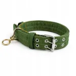 4 cm laiune khaki v&auml;rvi koera kaelarihm metalldetailidega