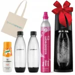 SodaStream Terra must veegasiseade 2 pudeli, siirupi, koti ja paelaga