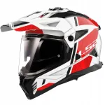 Mootorratturi kiiver LS2 MX702 PIONEER II HILL, valge/punane, enduro/cross