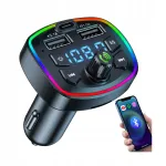 Autoline Bluetooth FM saatja USB-C ja USB QC laadijaga, 2.4A + 1.0A