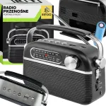 K&ouml;&ouml;giraadio retro FM/AM kaasaskantav, patareidega t&ouml;&ouml;tab, Bluetooth k&otilde;lar