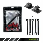 Iselingene juhtmete klambrid, 20 tk, mustad