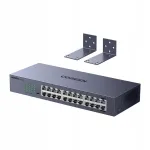 V&otilde;rgul&uuml;liti UGREEN CM740, 24 porti, gigabit, metall, kapile paigaldatav, 6 kV kaitse