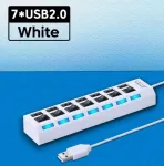 USB 2.0 jagaja l&uuml;litiga, 30 cm, valge