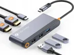 NOVOO USB-C jagaja HDMI 4K 60Hz, 100W PD, toetab kahte monitori