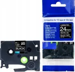 Brother P-Touch TZe-355 lint, 24 mm, must, 8 m, valged tekstid